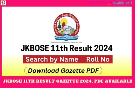 www mojo class in results 2024 pdf|JKBOSE 11th Result Gazette 2024 (PDF) Download @jkbose.nic.in.